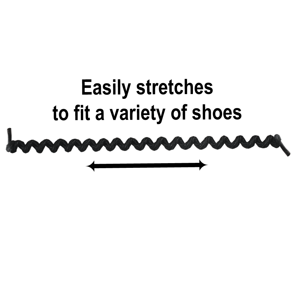 Curly No-Tie Shoelaces – Black, Elastic Coil Design, 6" to 45" Stretch, Ideal for Seniors, Athletes, All Ages – One Pair - Image 5