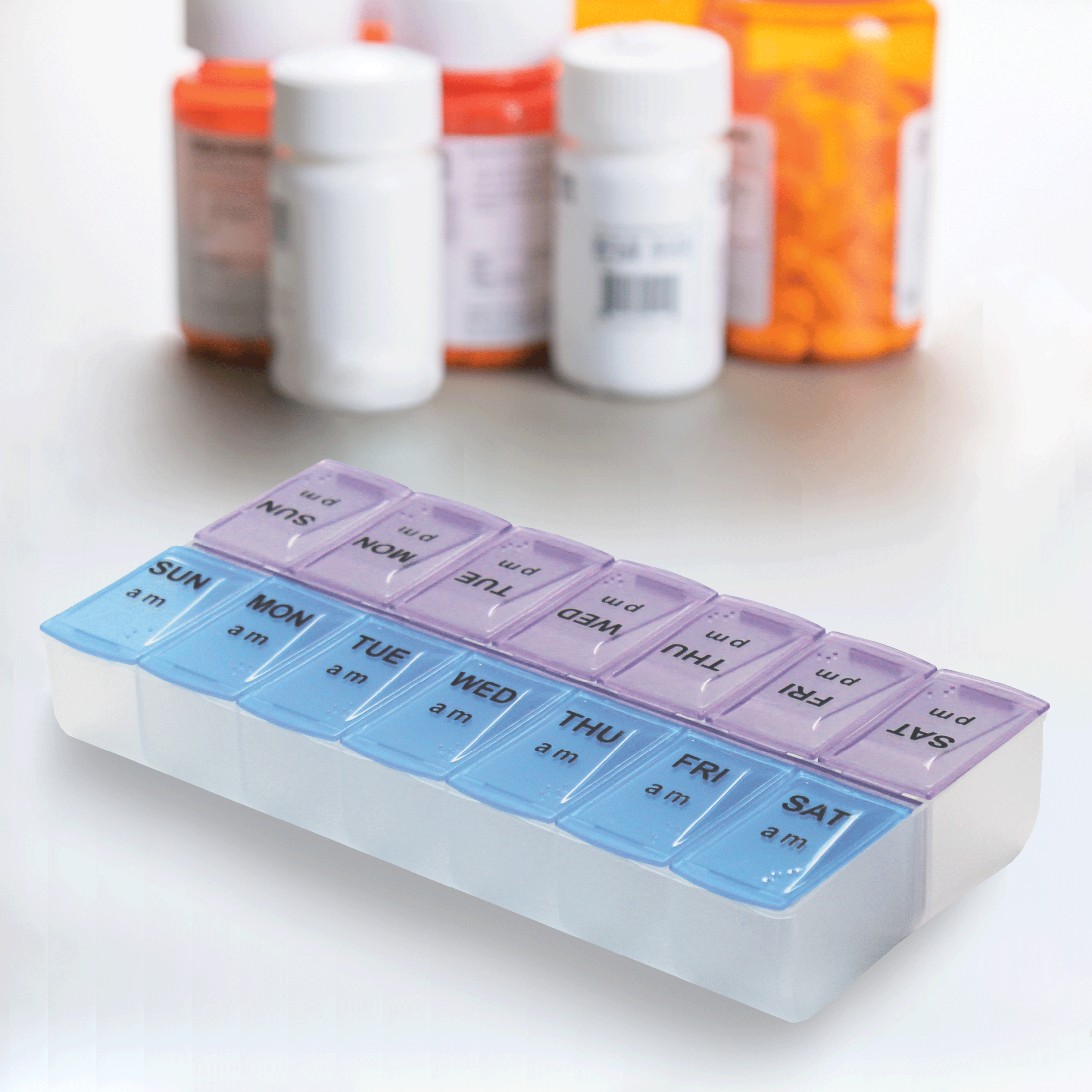 Weekly Pill Organizer – 7-Day AM/PM Planner with Easy-Open Large Compartments, Braille Markings, and User-Friendly Design for Medications & Vitamins - Image 9