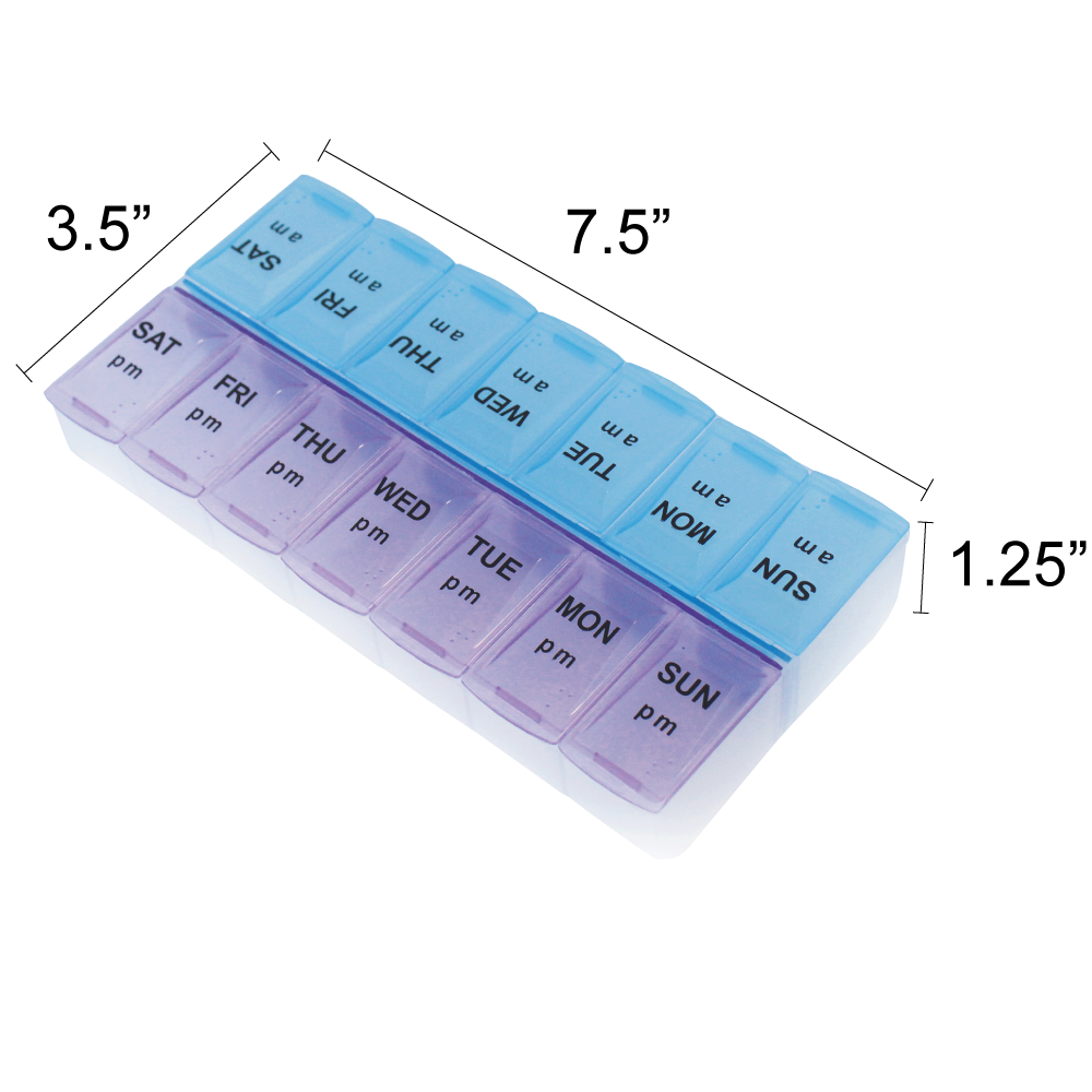 Weekly Pill Organizer – 7-Day AM/PM Planner with Easy-Open Large Compartments, Braille Markings, and User-Friendly Design for Medications & Vitamins - Image 4