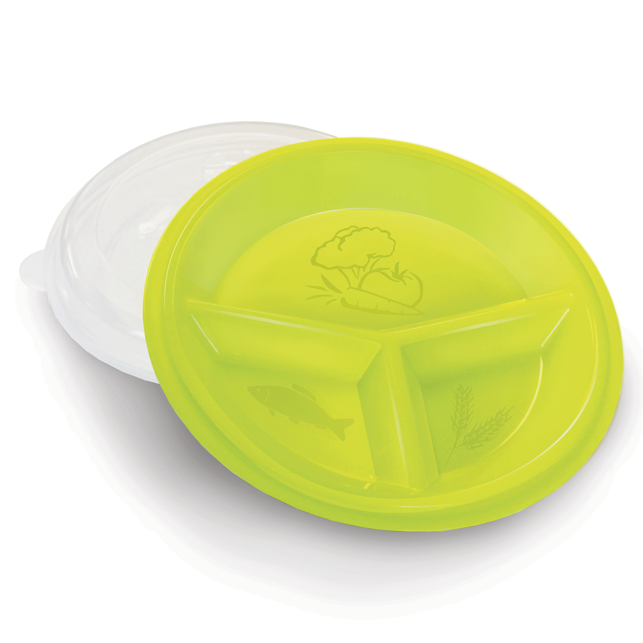 2-Pack Portion Control Plate with Snap-On Lid – 3 Marked Divided Sections – Microwave and Dishwasher Safe – Reusable & Durable - Image 4