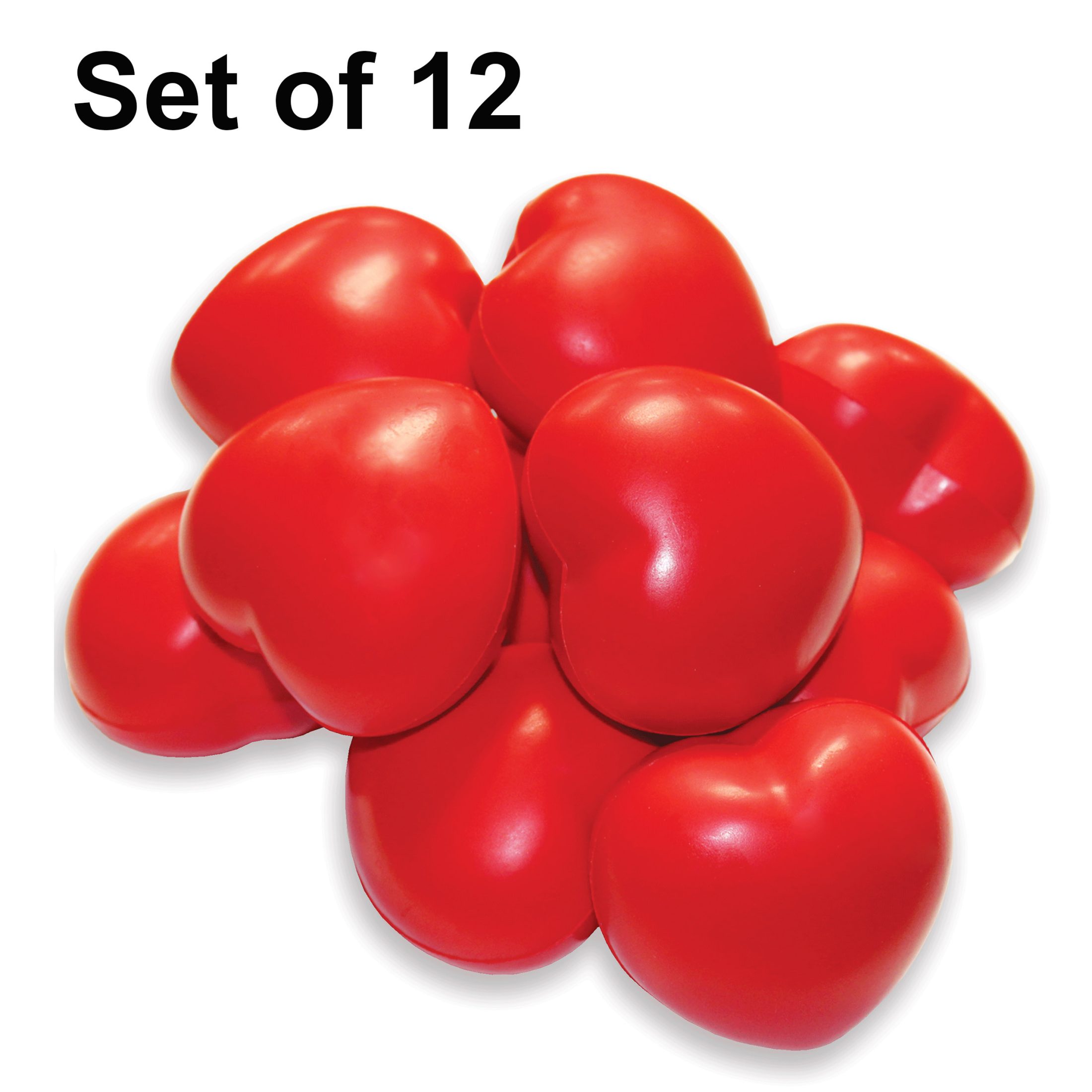 12-Pack Firm Red Heart Shaped Hand Exercisers. Grip Strength Therapy, Stress and Recovery Aid - Image 7