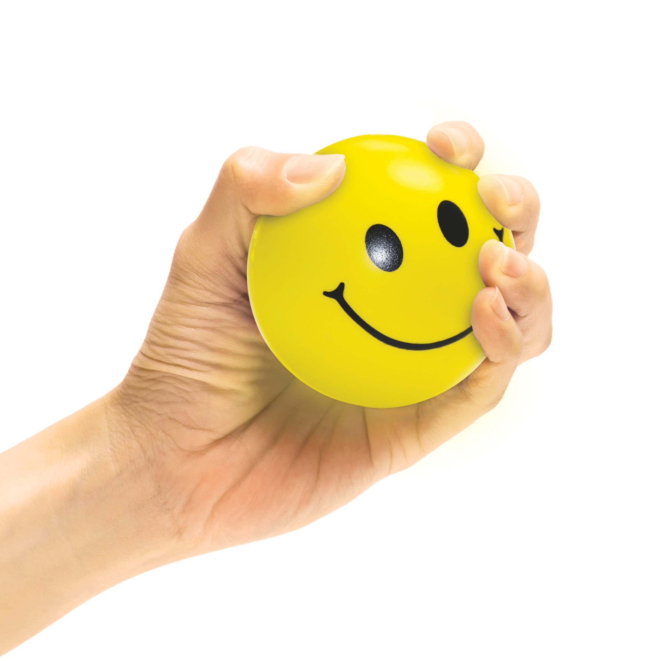 12-Pack Firm Yellow Smiley Ball Hand Exercisers. Grip Strength Therapy, Stress and Recovery Aid - Image 6