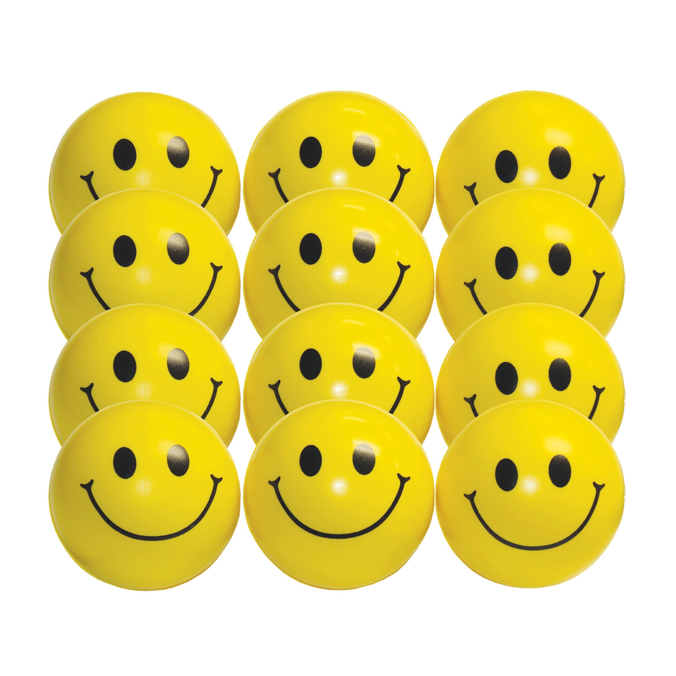 12-Pack Firm Yellow Smiley Ball Hand Exercisers. Grip Strength Therapy, Stress and Recovery Aid - Image 7