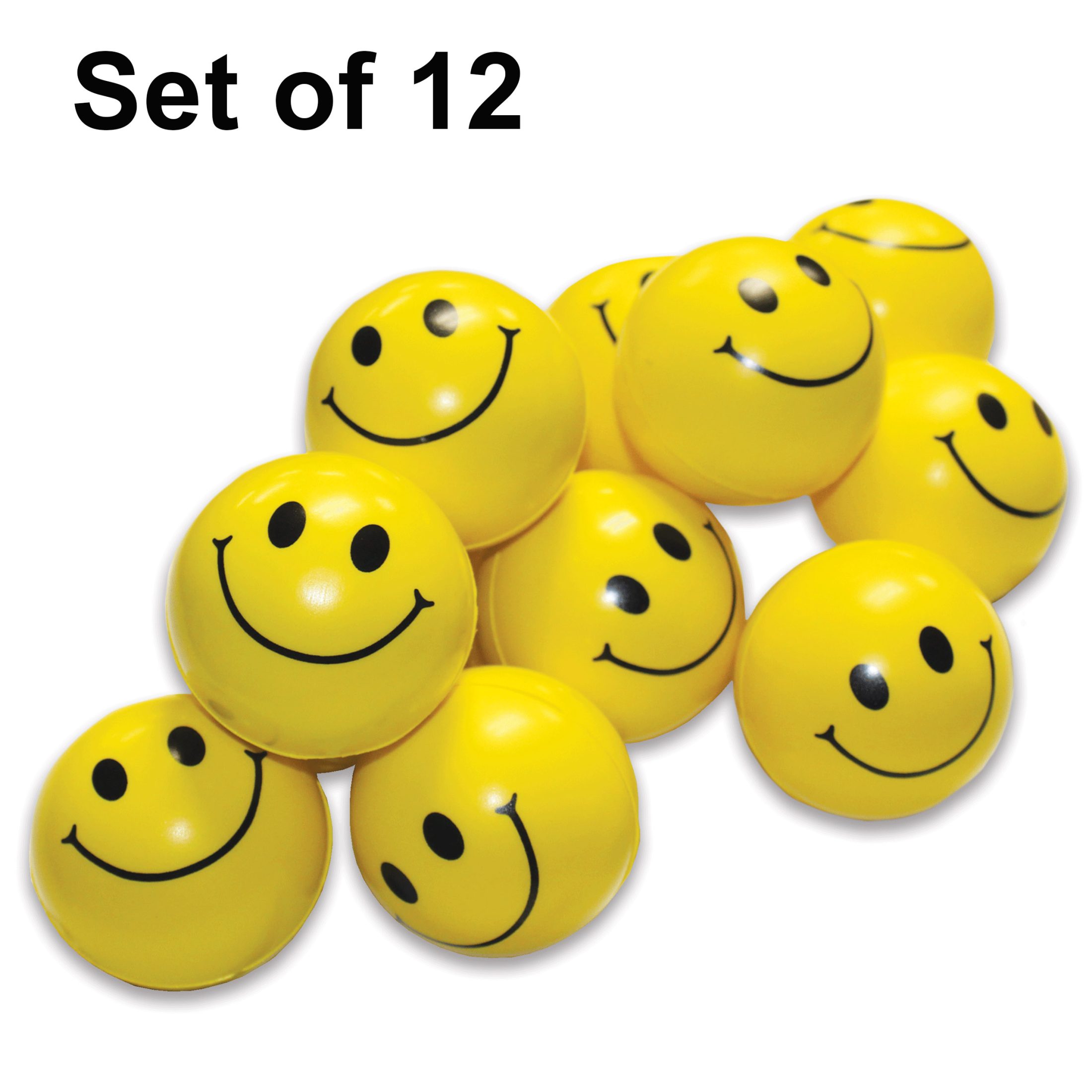 12-Pack Firm Yellow Smiley Ball Hand Exercisers. Grip Strength Therapy, Stress and Recovery Aid - Image 5