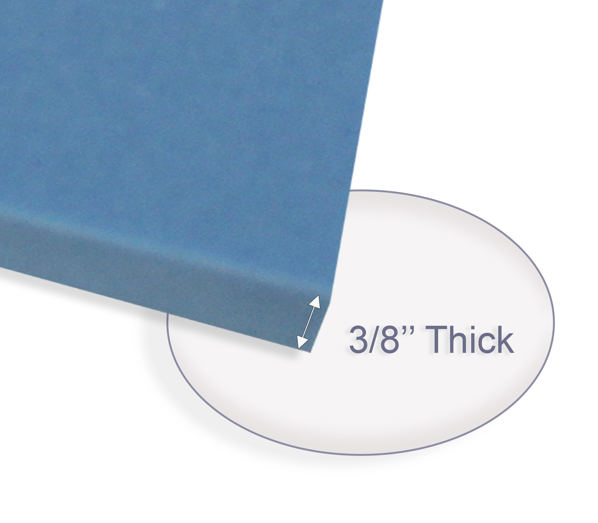 Blue Memory Foam Padding, Self Adhesive, 12'' x 8'' x 3/8'', Set