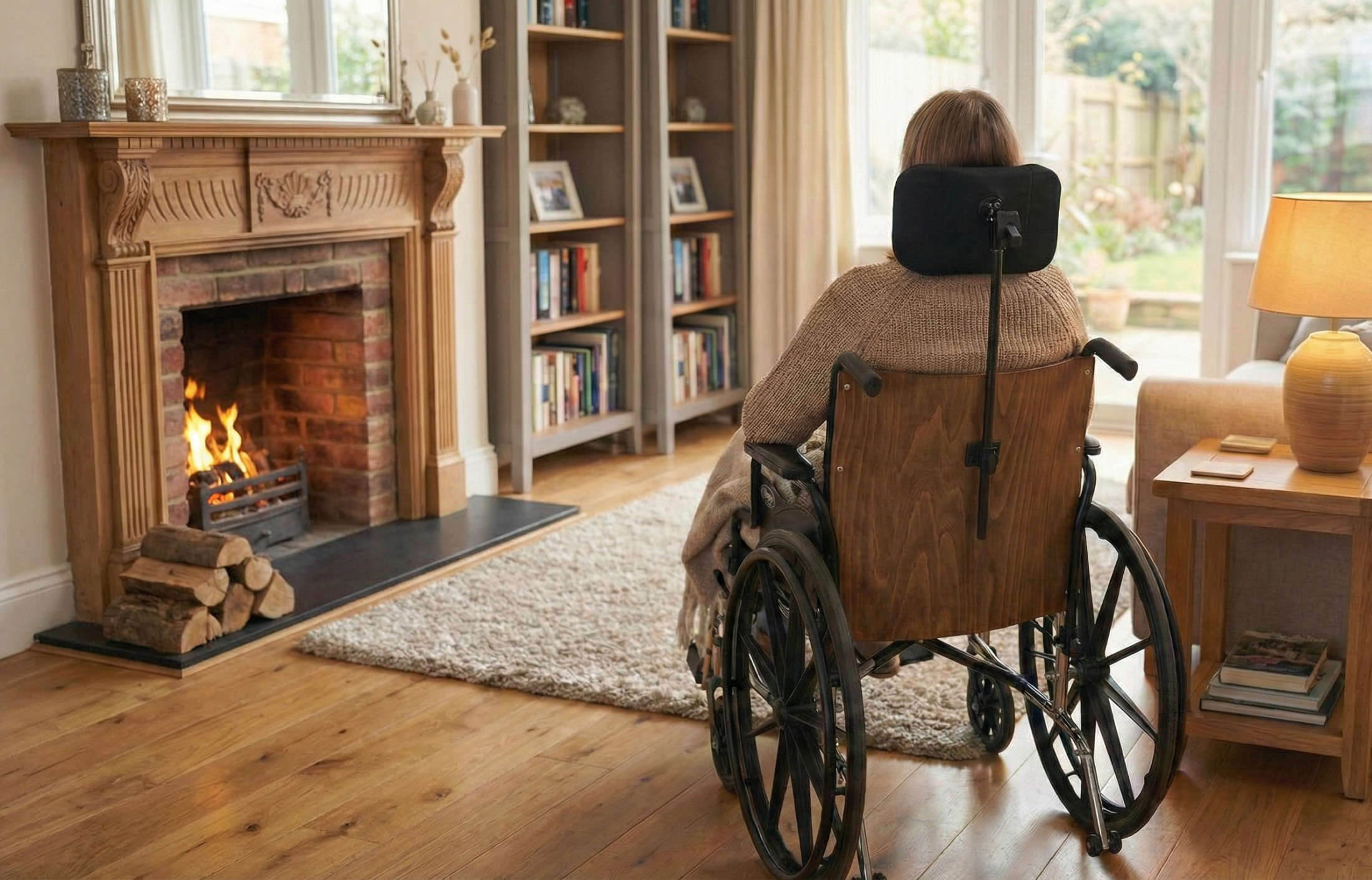 Wheelchair Headrest - Small 9"x5" Padded Support - Fits Rigid Solid Backs - Fully Adjustable - Image 2