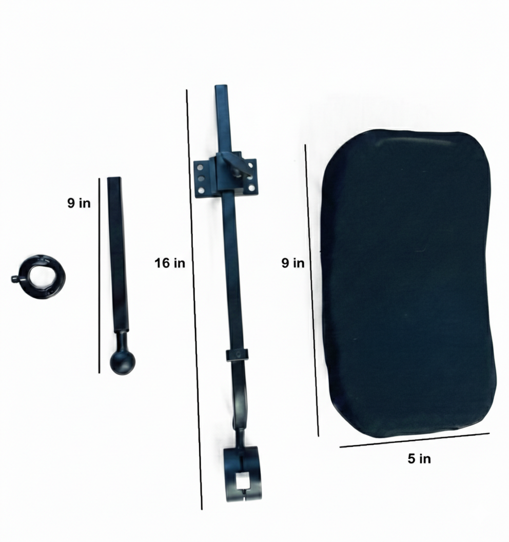 Wheelchair Headrest - Large 10"x7" Padded Support - Fits Rigid Solid Backs - Fully Adjustable - Image 4