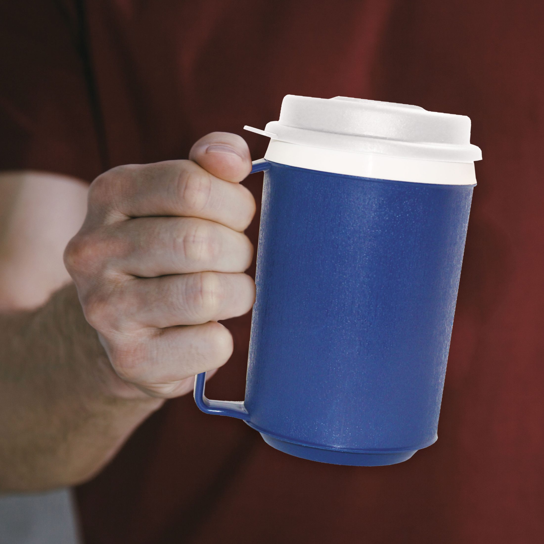 Weighted Insulated Plastic Mug With Snap-On Lid, 12 oz Capacity, Durable Construction, Top-Rack Dishwasher Safe - Image 3
