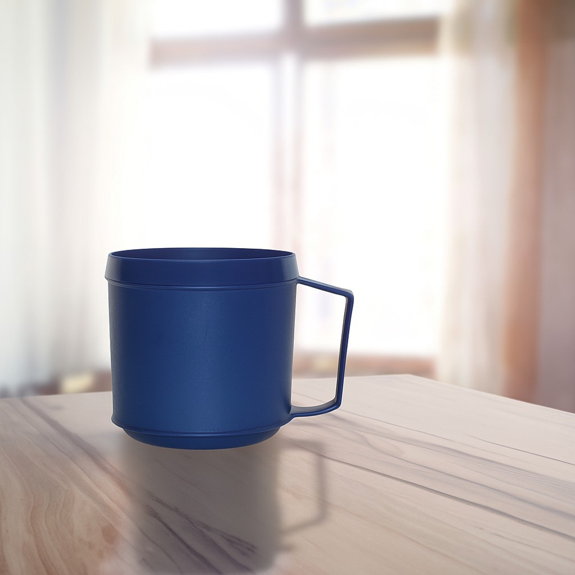 Insulated 8 oz Blue Mug – Easy-Grip Handle for Elderly, Disabled, or Weak Grip – Durable Polypropylene Cup for Hot & Cold Drinks – Dishwasher Safe - Image 5