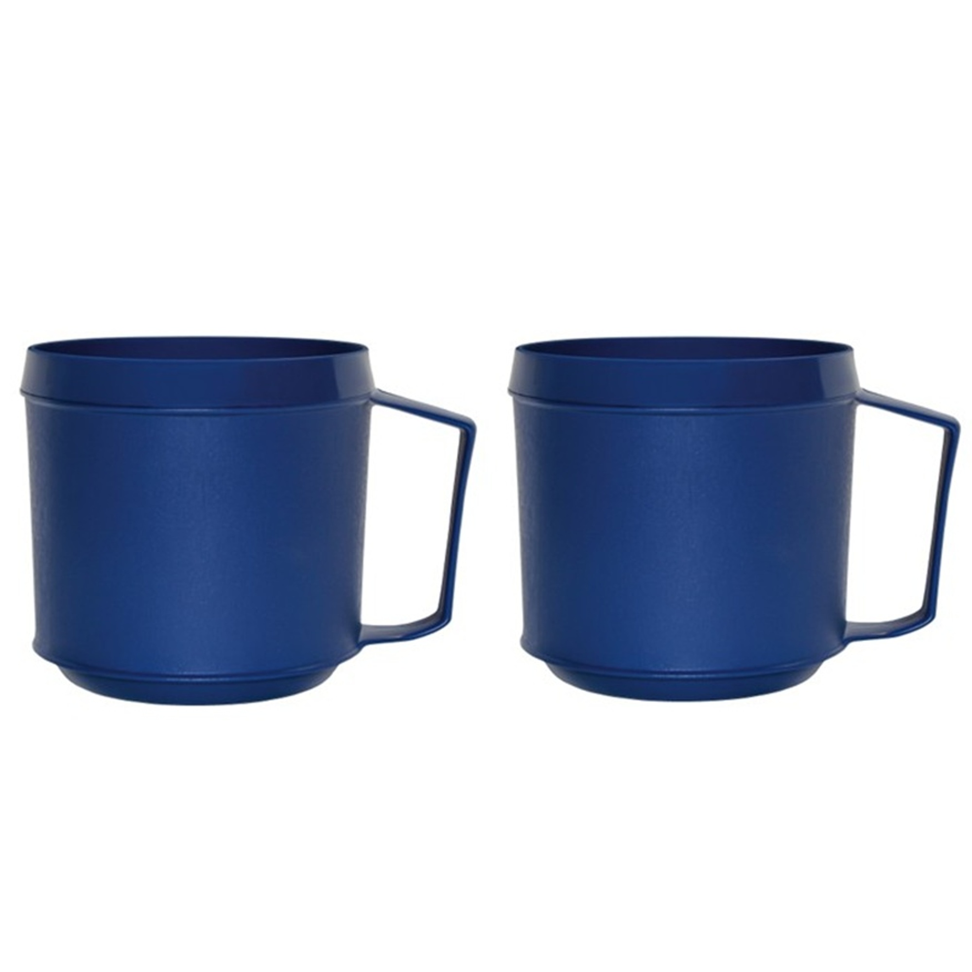Insulated 8 oz Blue Mug 2-Pack – Easy-Grip Handle for Elderly, Disabled, or Weak Grip – Durable Polypropylene Cup for Hot & Cold Drinks – Dishwasher Safe