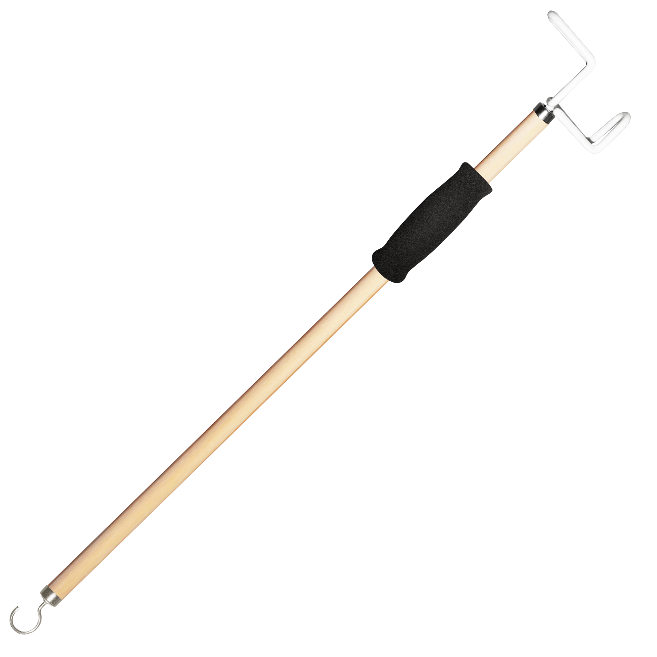 27-Inch Dressing Stick – Lightweight Wooden Dressing Aid with Adjustable Foam Handle, C-Hook & Push/Pull Hook – Ideal for Limited Mobility, Elderly, Disabled, or Post-Surgery